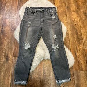 Almost Famous Denim Jeans Distressed Raw Hem Womens Size 11‎